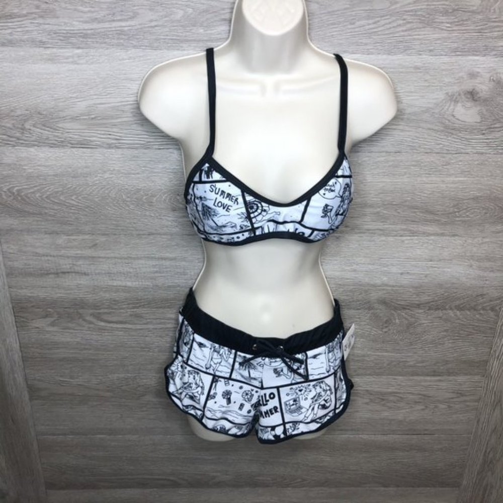 Quintsoul Womens Small Bikini Swim Shorts Top Set